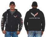 Men's Chevy Corvette C7 Black Zip Hoodie