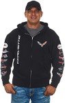 Men's Chevy Corvette C7 Black Zip Hoodie