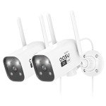 AOSU 2K Color Night Vision Security Cameras (2 Pack)
