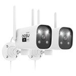 AOSU 2K Color Night Vision Security Cameras (2 Pack)