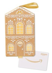Amazon Gift Card in Gingerbread Ornament Box