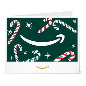 Printable Amazon Gift Card - Candy Canes Design