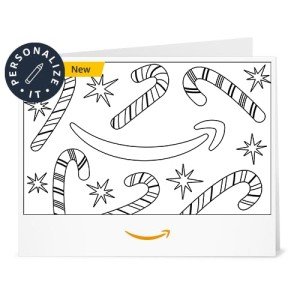 Personalized Candy Cane Gift Card Print