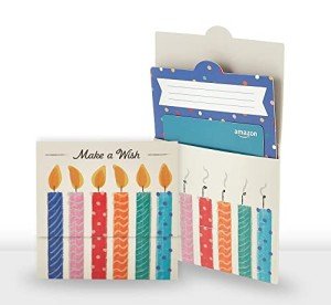 Amazon Gift Card in Birthday Candles Reveal Card