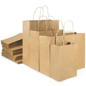 120 PCS Brown Paper Gift Bags with Handles