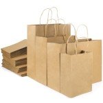 120 PCS Brown Paper Gift Bags with Handles