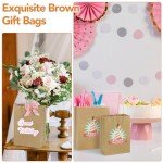 120 PCS Brown Paper Gift Bags with Handles