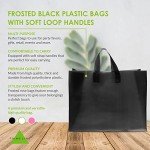 Large Black Shopping Bags with Handles - 100 Pack