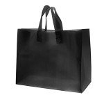 Large Black Shopping Bags with Handles - 100 Pack