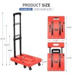 SPACEKEEPER Heavy-Duty Folding Hand Truck with Wheels
