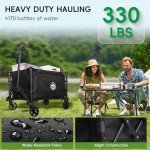 Collapsible Utility Wagon with Cup Holders, Heavy Duty