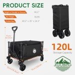 Collapsible Utility Wagon with Cup Holders, Heavy Duty