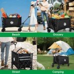 Collapsible Utility Wagon with Cup Holders, Heavy Duty