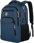 Anti-Theft 17" Laptop Backpack with USB Charging - Blue