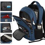 Anti-Theft 17" Laptop Backpack with USB Charging - Blue
