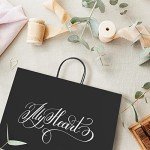 Sturdy Black Gift Bags - 100 Pack, 16x6x12
