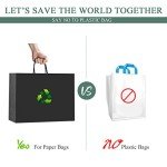 Sturdy Black Gift Bags - 100 Pack, 16x6x12