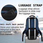 Anti-Theft 17" Laptop Backpack with USB Charging - Blue