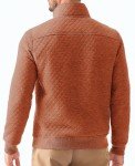Men's Quarter Zip Pullover Casual Sweatshirt - Orange