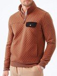 Men's Quarter Zip Pullover Casual Sweatshirt - Orange