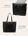 LOVEVOOK Vintage Leather Laptop Tote Bag - 15.6