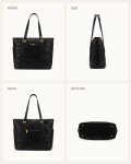 LOVEVOOK Vintage Leather Laptop Tote Bag - 15.6