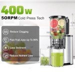 High Juice Yield Masticating Juicer with Wide Chute