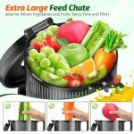Masticating Juicer with Wide Feed Chute, Easy Clean