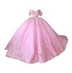 Elegant Pink Quinceanera Dress with Cap Sleeves