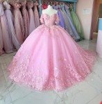Elegant Pink Quinceanera Dress with Cap Sleeves