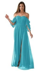 AI-Powered Bridesmaid Dresses in Aqua Blue размер 28W