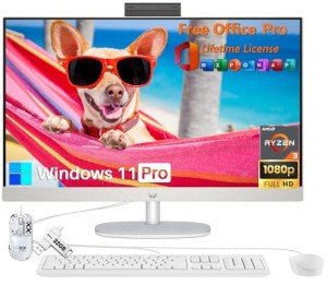HP 27" All-in-One PC with Ryzen, 8GB RAM