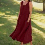 AI Enhanced Women's Summer Flowing Dress with Pockets