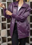 AI-Powered Oversized Leather Jacket for Women