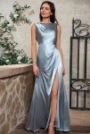 Elegant Black Satin Prom Dress for Women 2025