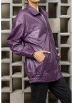 AI-Powered Oversized Leather Jacket for Women