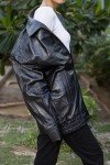 AI-Powered Oversized Leather Jacket for Women