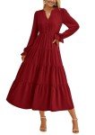 Elegant Fall Maxi Dress with Ruffle Details