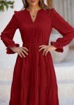 Elegant Fall Maxi Dress with Ruffle Details