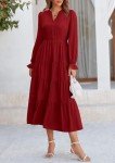 Elegant Fall Maxi Dress with Ruffle Details