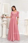 AI-Powered Burgundy Chiffon Bridesmaid Dress with Pockets