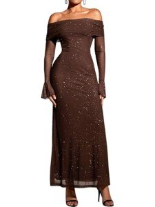AI-Powered Women's Off-Shoulder Maxi Dress