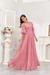 AI-Powered Burgundy Chiffon Bridesmaid Dress with Pockets