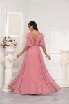 AI-Powered Burgundy Chiffon Bridesmaid Dress with Pockets