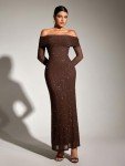 AI-Powered Women's Off-Shoulder Maxi Dress