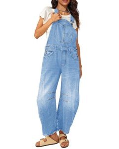 Light Blue Denim Overalls for Women - Casual Style