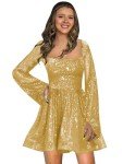 Gold Sequin Plus Size Cocktail Dress for Teens