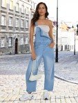 Light Blue Denim Overalls for Women - Casual Style
