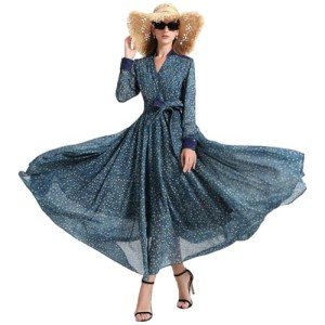 Ruoyee RY2401 Women's Casual Flowy Long Dress