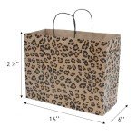 Leopard Print Paper Bags - 100 Count